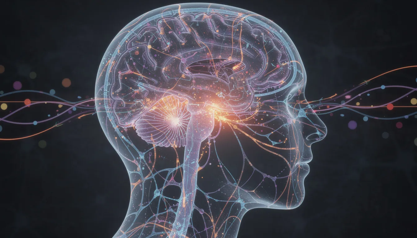 The image depicts an abstract representation of neural pathways in the brain, illustrating the complex interactions of neurotransmitters, which are crucial for understanding conditions like attention deficit hyperactivity disorder (ADHD) and the effects of stimulant medications such as amphetamine salts. The vibrant colors and intricate designs symbolize the dynamic activity of the central nervous system and its role in regulating mood and behavior.